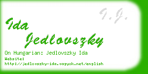 ida jedlovszky business card